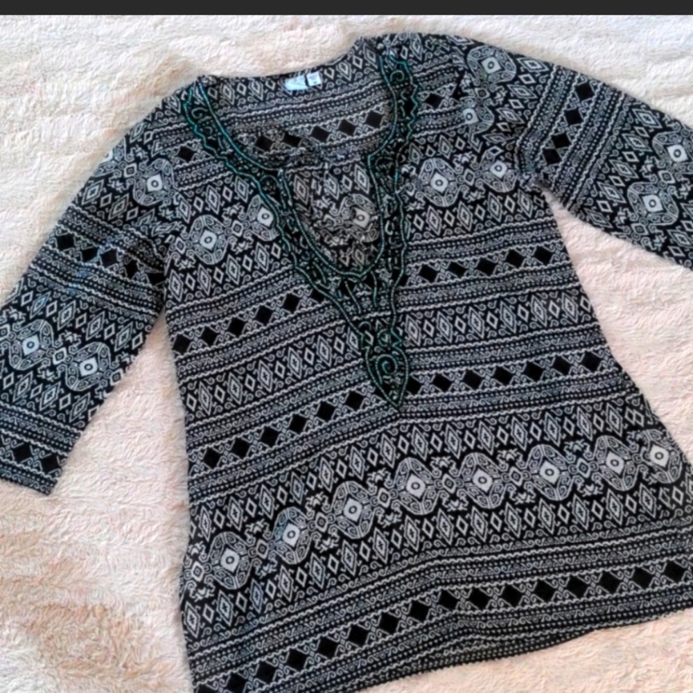 Boho beaded swim cover-up